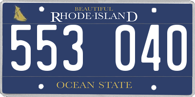 RI license plate 553040