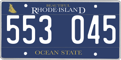 RI license plate 553045