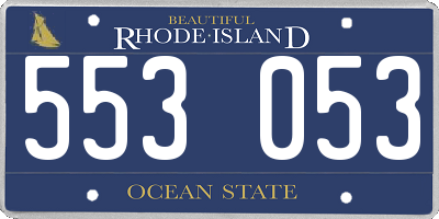 RI license plate 553053