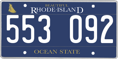 RI license plate 553092