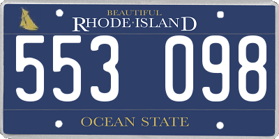 RI license plate 553098
