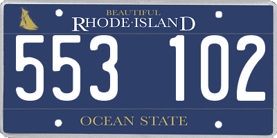 RI license plate 553102