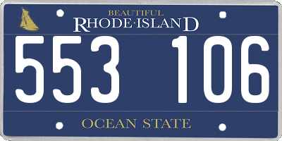 RI license plate 553106