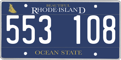RI license plate 553108