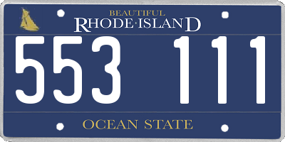 RI license plate 553111