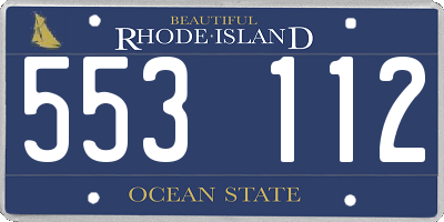 RI license plate 553112