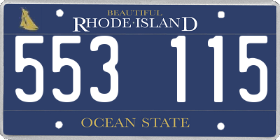 RI license plate 553115