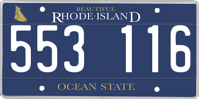 RI license plate 553116