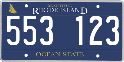 RI license plate 553123