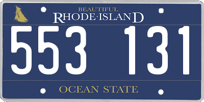 RI license plate 553131