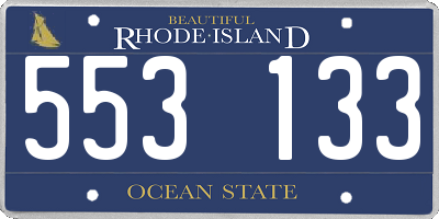 RI license plate 553133