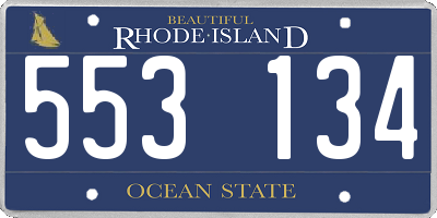 RI license plate 553134