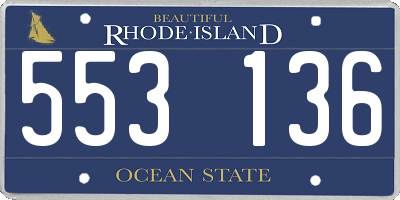 RI license plate 553136