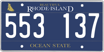 RI license plate 553137