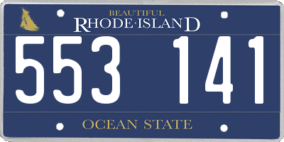 RI license plate 553141