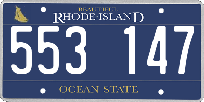 RI license plate 553147