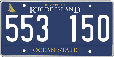 RI license plate 553150