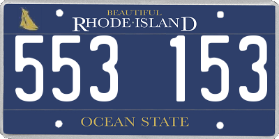 RI license plate 553153
