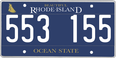 RI license plate 553155