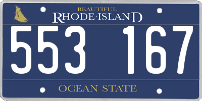 RI license plate 553167