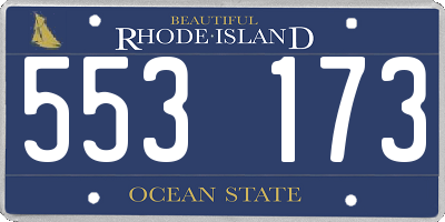 RI license plate 553173
