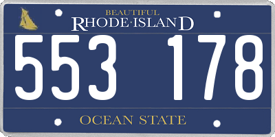 RI license plate 553178