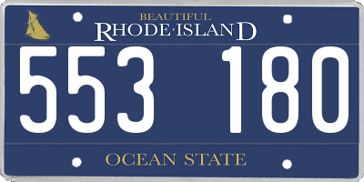 RI license plate 553180