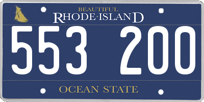 RI license plate 553200
