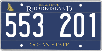 RI license plate 553201