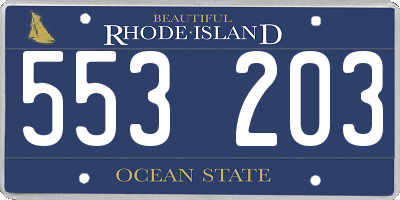 RI license plate 553203