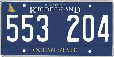 RI license plate 553204