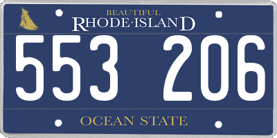 RI license plate 553206