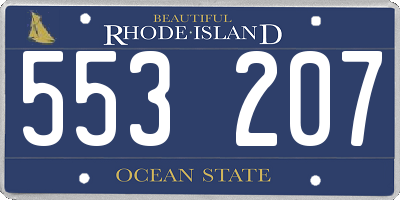 RI license plate 553207