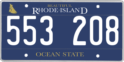 RI license plate 553208