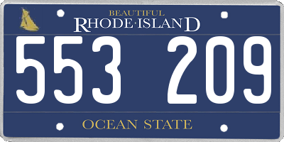 RI license plate 553209