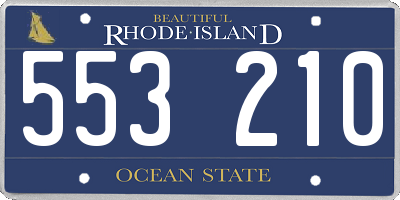 RI license plate 553210