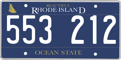 RI license plate 553212