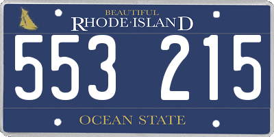 RI license plate 553215