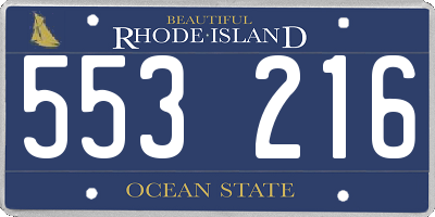RI license plate 553216