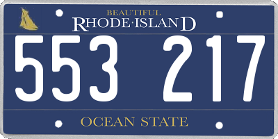RI license plate 553217