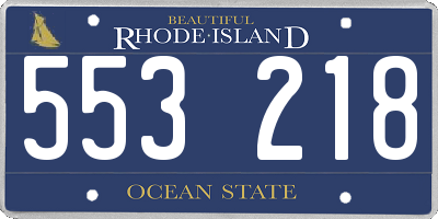 RI license plate 553218