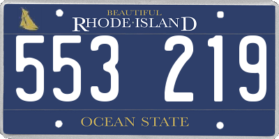 RI license plate 553219