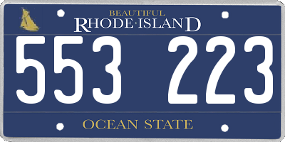 RI license plate 553223