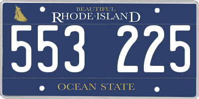 RI license plate 553225