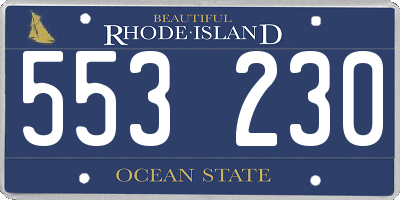 RI license plate 553230