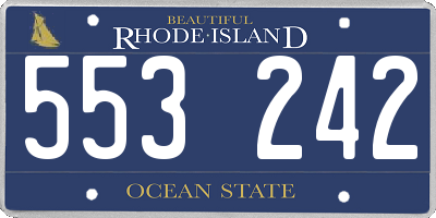 RI license plate 553242