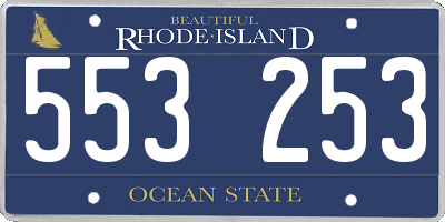 RI license plate 553253