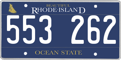 RI license plate 553262