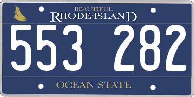 RI license plate 553282