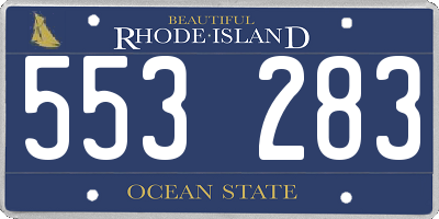 RI license plate 553283